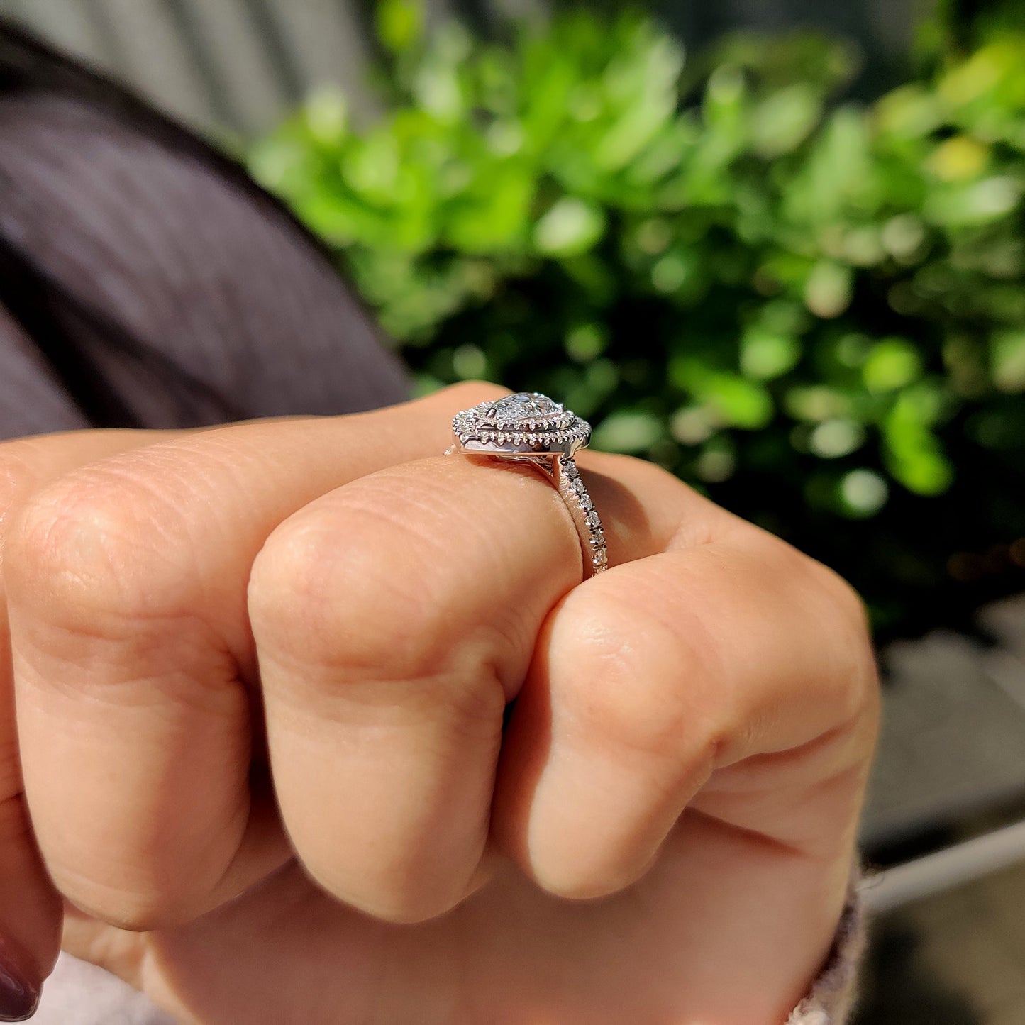 Pear Cut Engagement Ring With Cathedral Setting