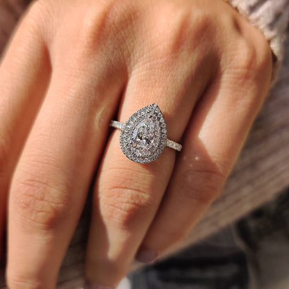 Pear Cut Engagement Ring With Cathedral Setting