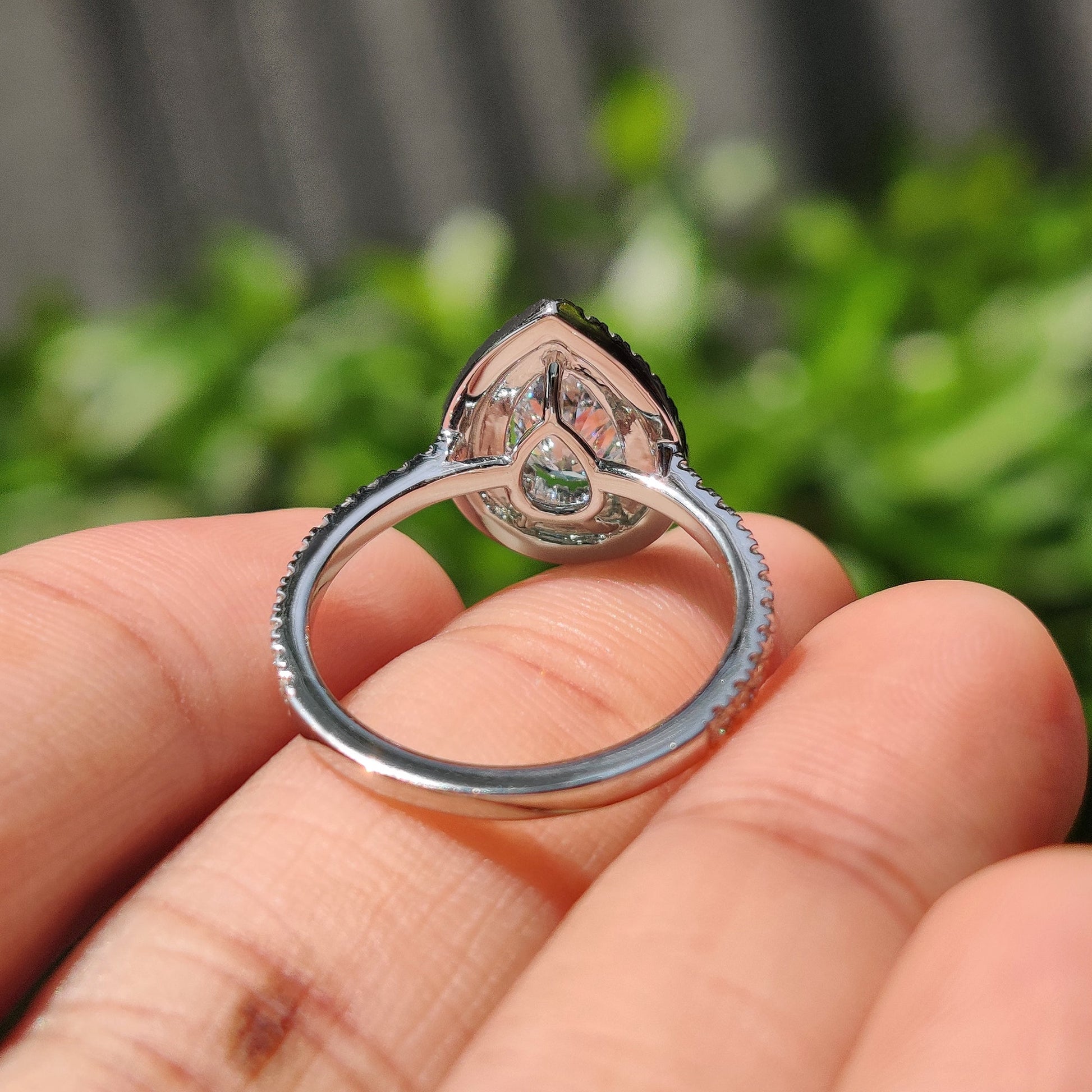 Pear Cut Engagement Ring With Cathedral Setting