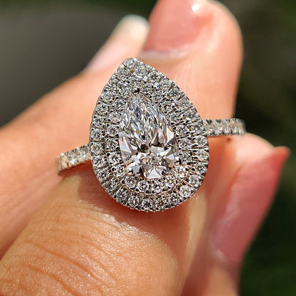 Pear Cut Engagement Ring With Cathedral Setting