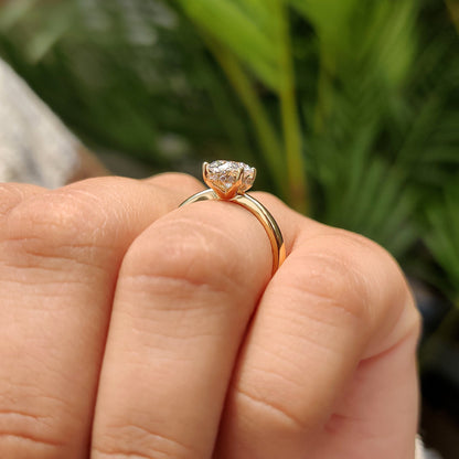 Oval Cut Engagement Ring In Hidden Halo Style