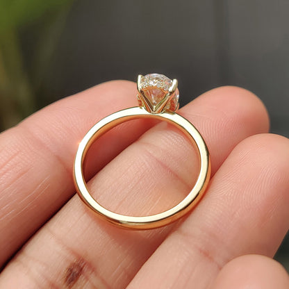 Oval Cut Engagement Ring In Hidden Halo Style