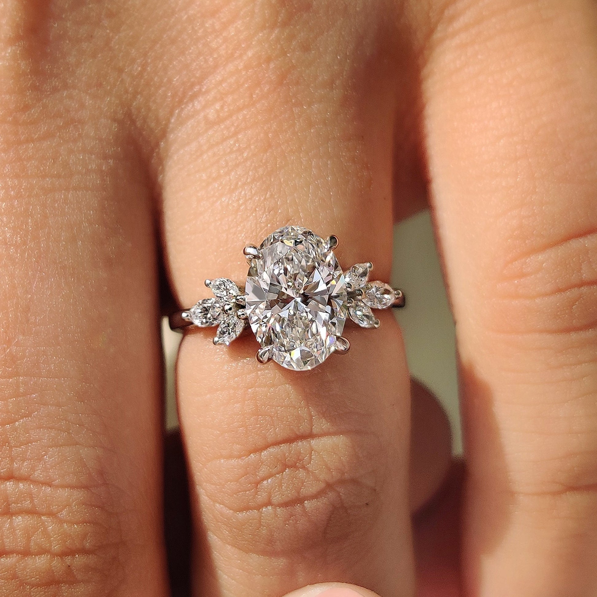 Oval Cut Engagement Ring With Muse Setting