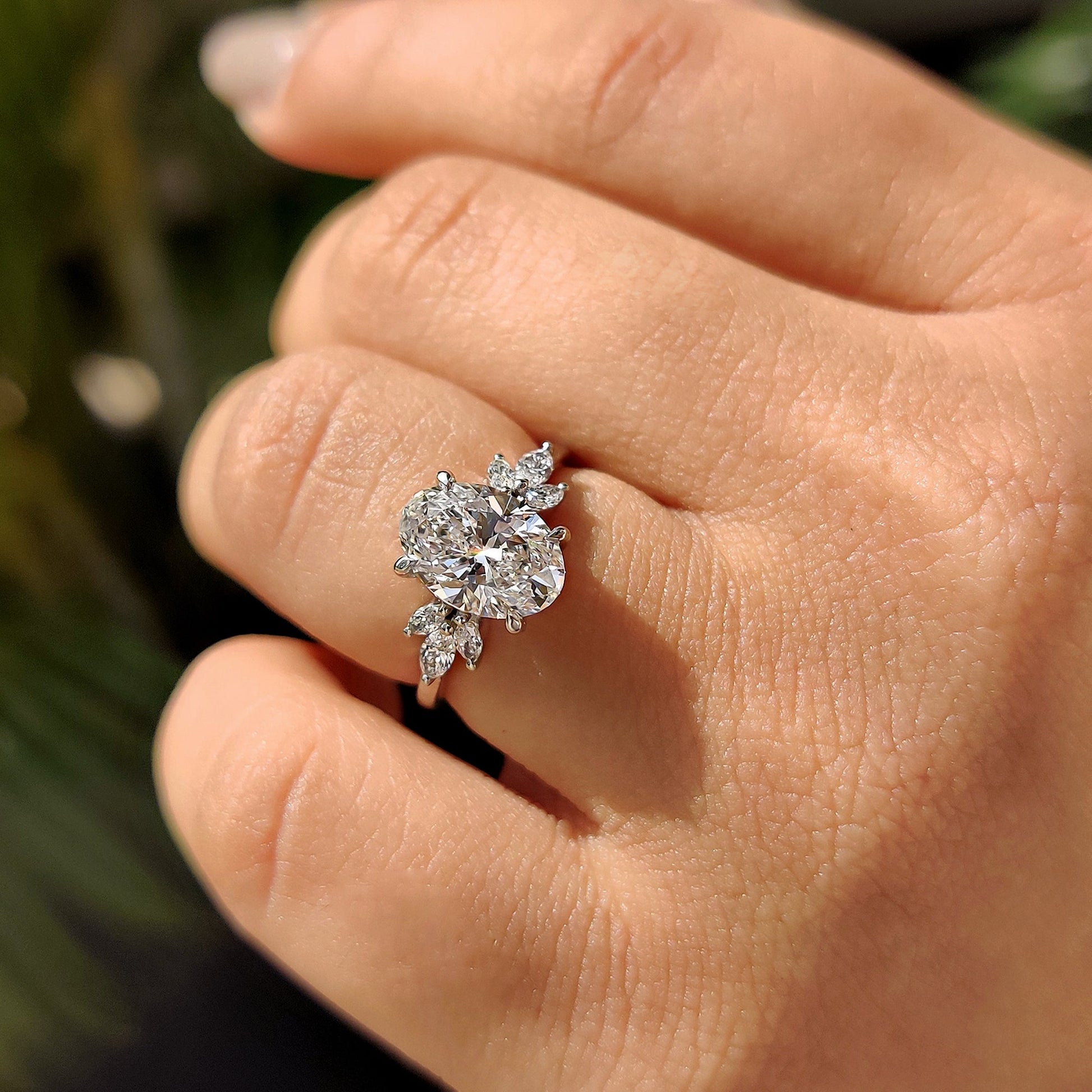 Oval Cut Engagement Ring With Muse Setting
