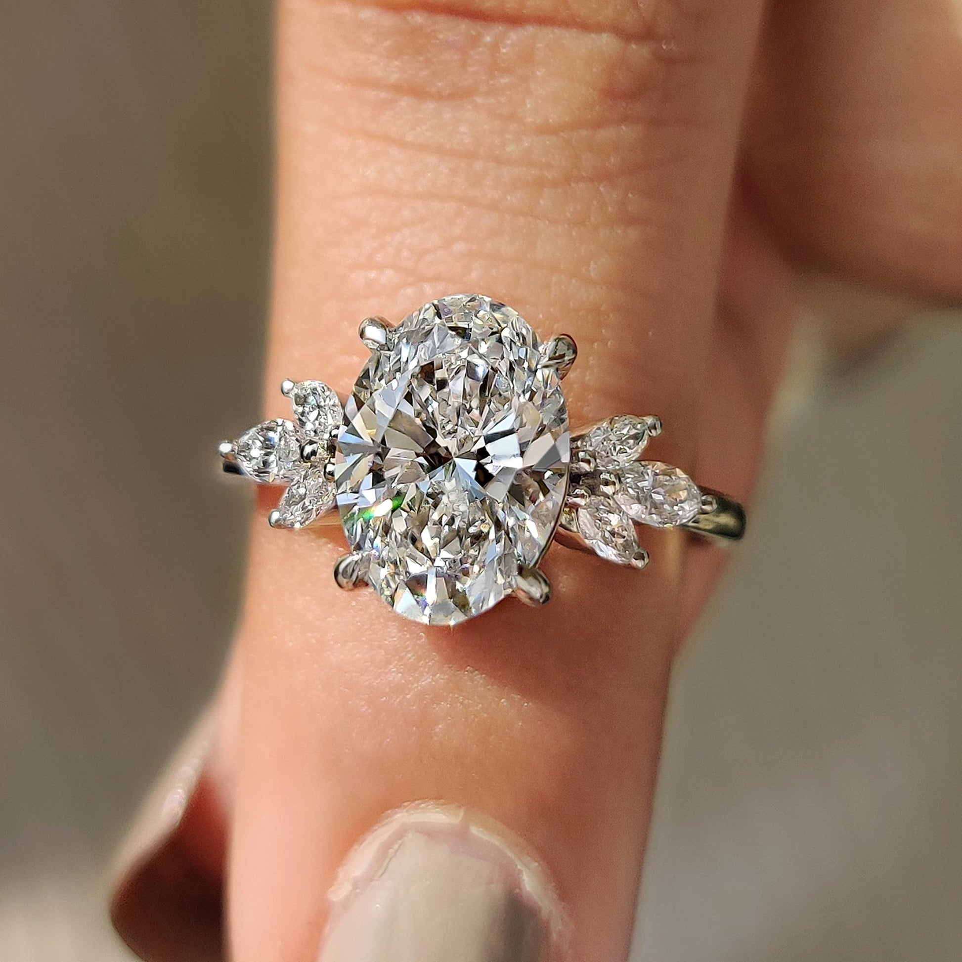 Oval Cut Engagement Ring With Muse Setting