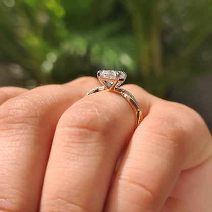 Radiant Cut Engagement Ring In Twisted Shank Set
