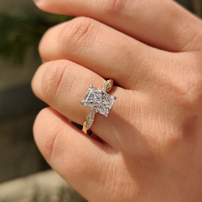 Radiant Cut Engagement Ring In Twisted Shank Set