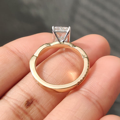 Radiant Cut Engagement Ring In Twisted Shank Set