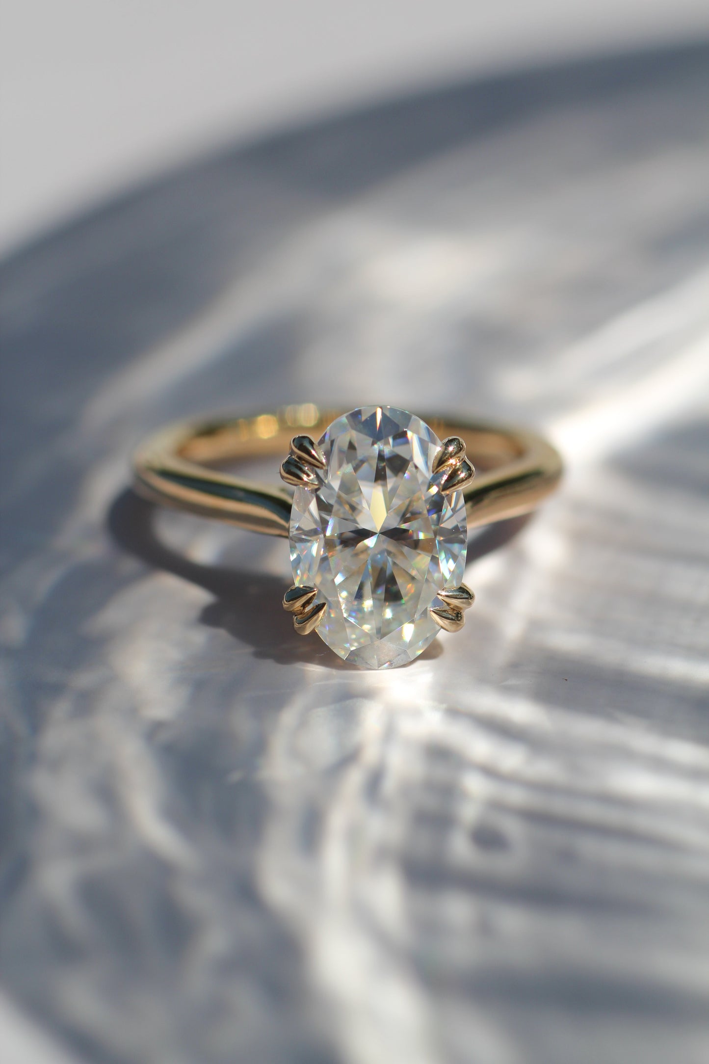 Marquise Shaped Three Stone Lab Grown Diamond Engagement Ring