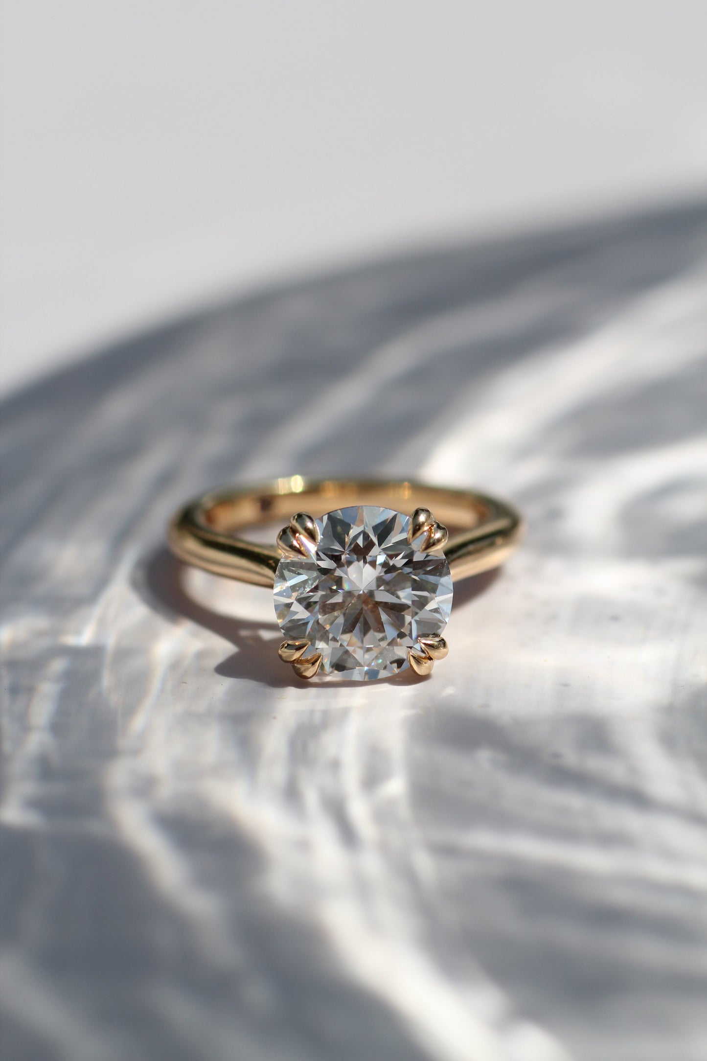 Marquise Shaped Three Stone Lab Grown Diamond Engagement Ring