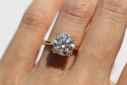Marquise Shaped Three Stone Lab Grown Diamond Engagement Ring