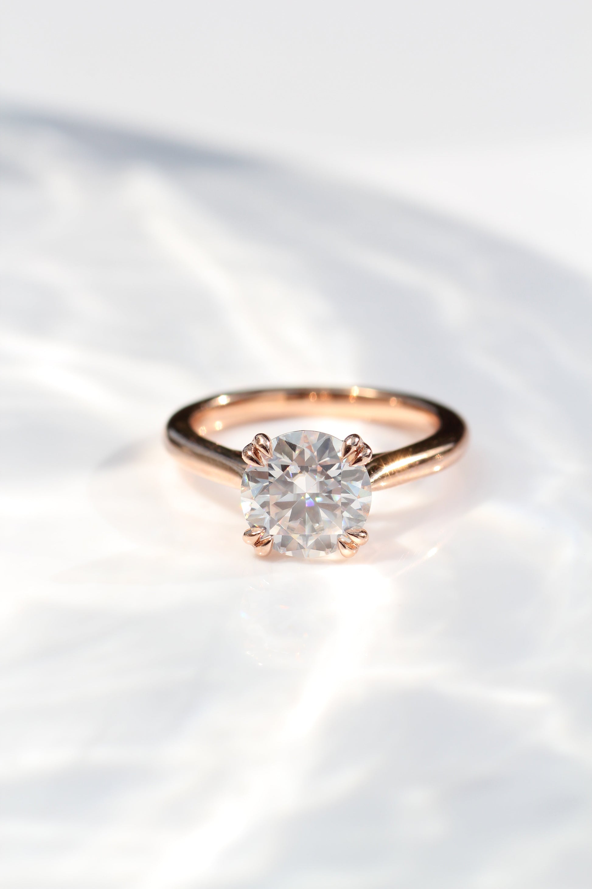 Marquise Shaped Three Stone Lab Grown Diamond Engagement Ring
