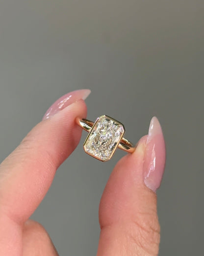 Marquise Shaped Three Stone Lab Grown Diamond Engagement Ring