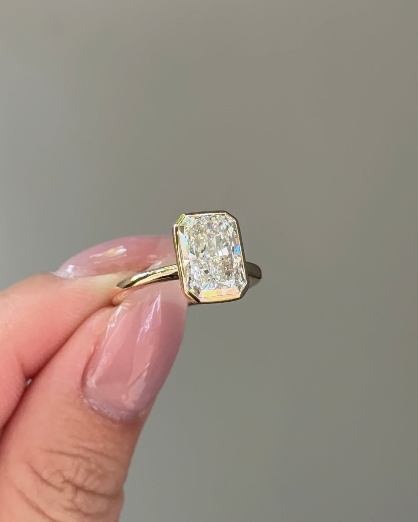 Marquise Shaped Three Stone Lab Grown Diamond Engagement Ring