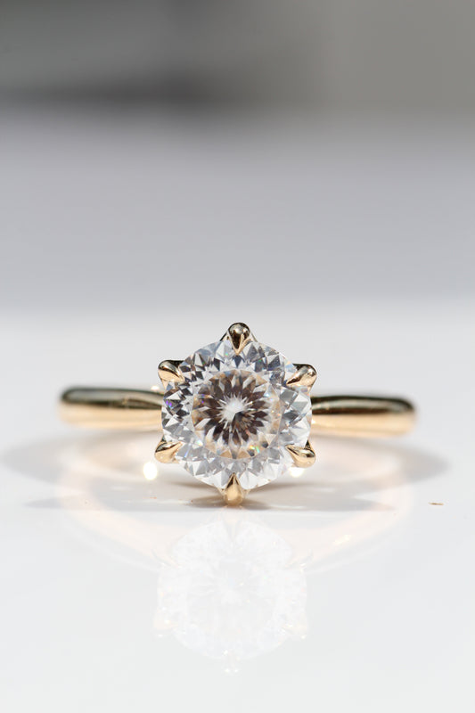 Marquise Shaped Three Stone Lab Grown Diamond Engagement Ring