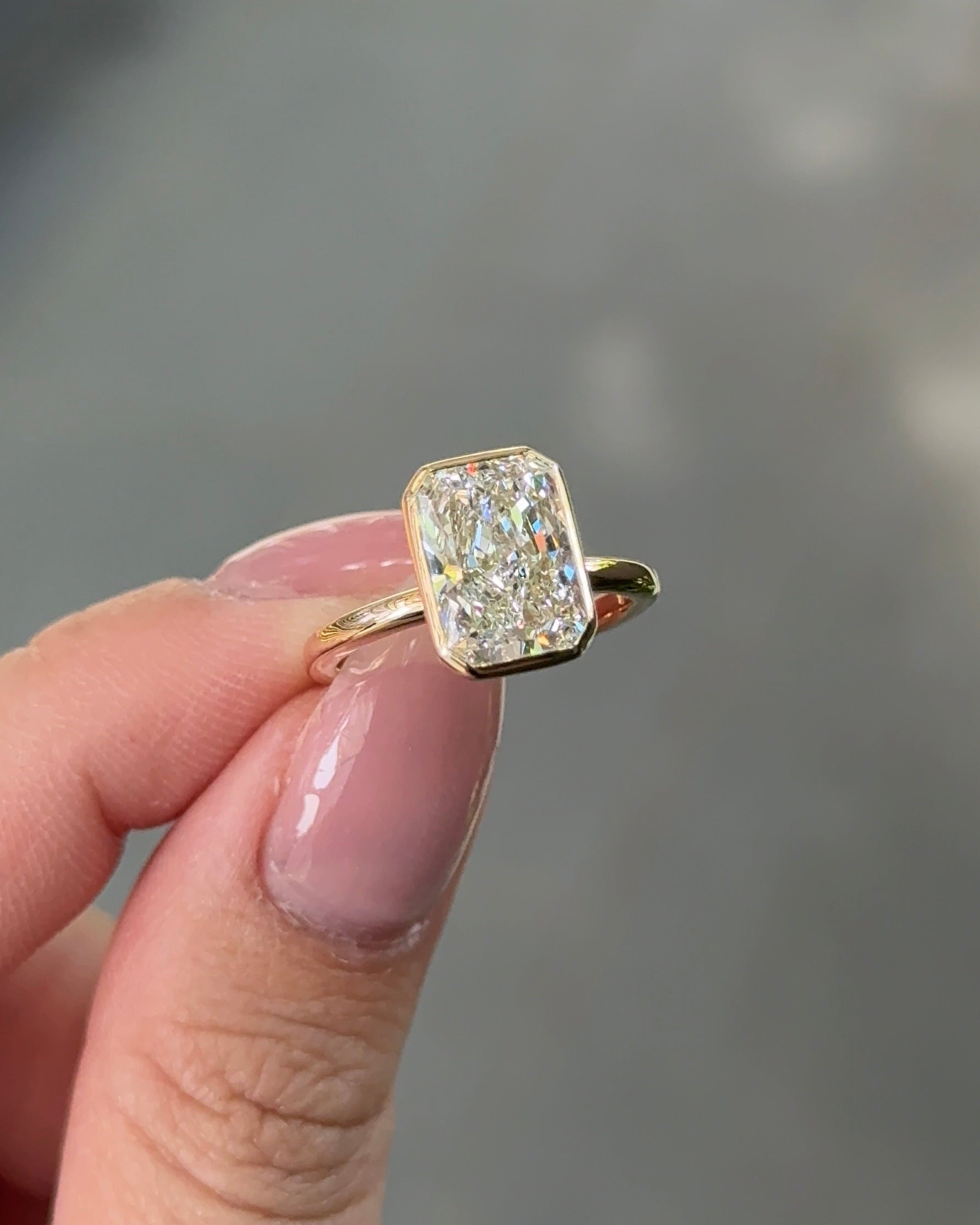 Marquise Shaped Three Stone Lab Grown Diamond Engagement Ring