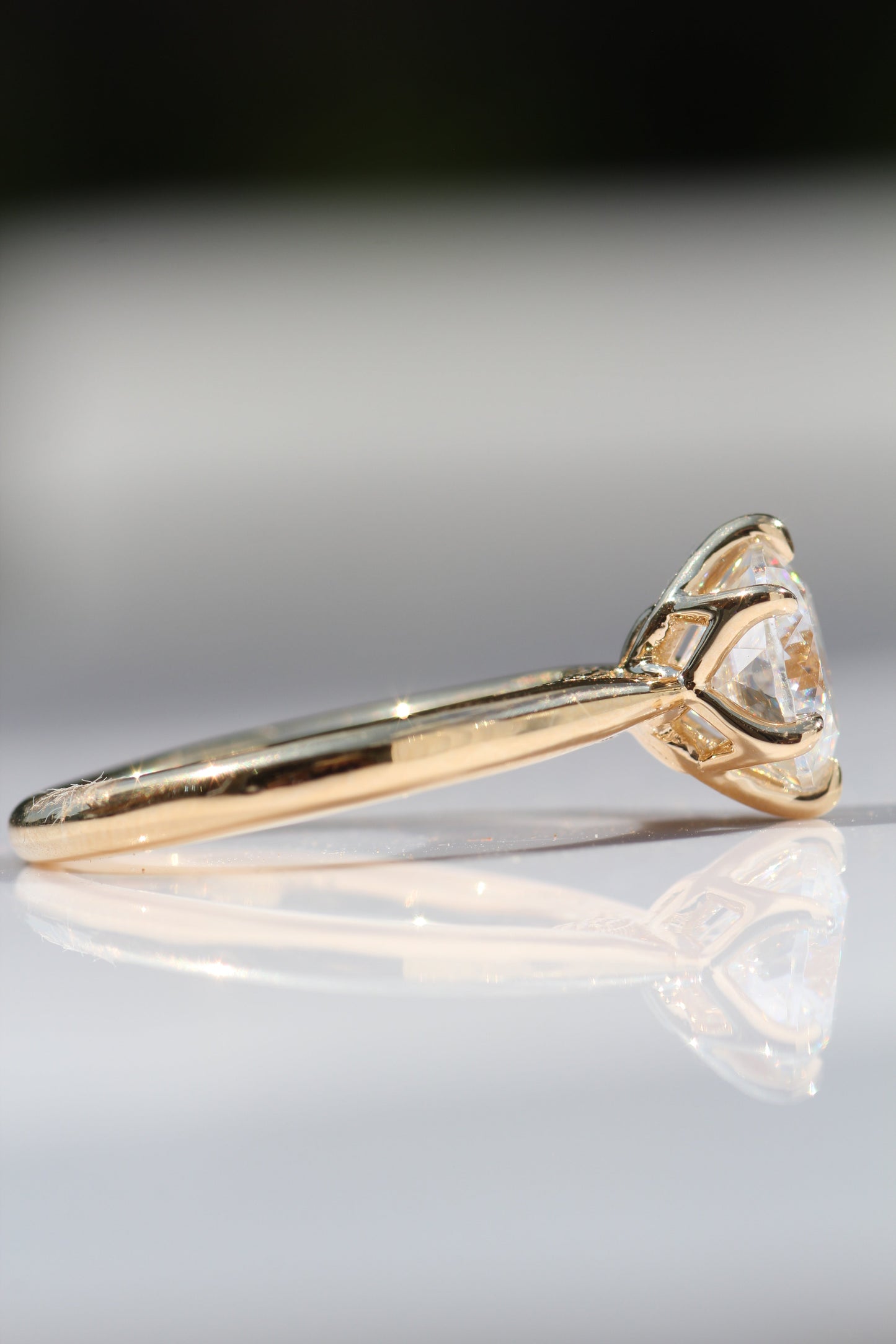 Marquise Shaped Three Stone Lab Grown Diamond Engagement Ring