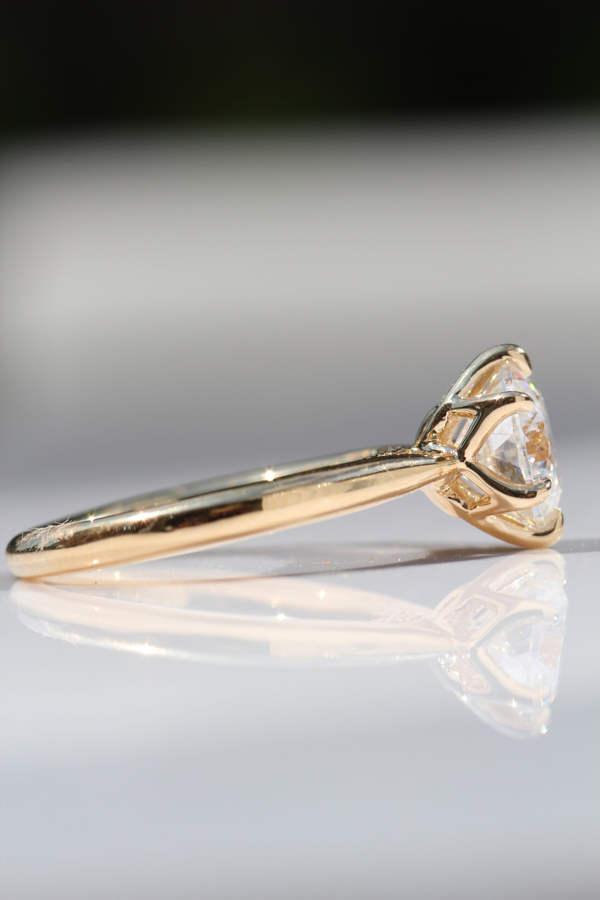 Marquise Shaped Three Stone Lab Grown Diamond Engagement Ring