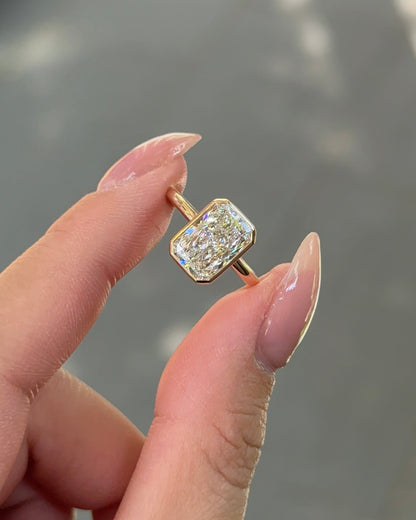 Marquise Shaped Three Stone Lab Grown Diamond Engagement Ring