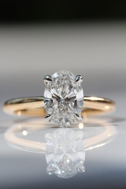 Marquise Shaped Three Stone Lab Grown Diamond Engagement Ring