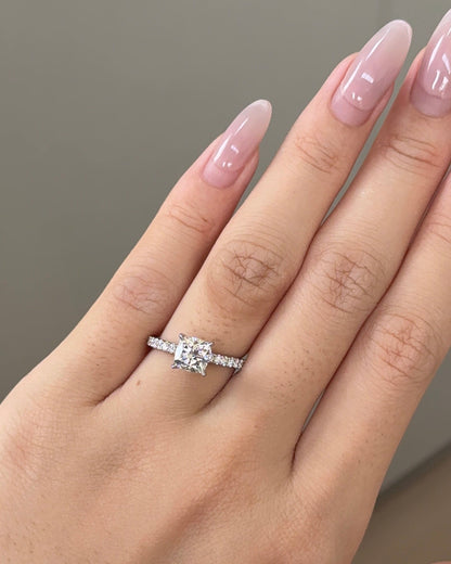 Marquise Shaped Three Stone Lab Grown Diamond Engagement Ring