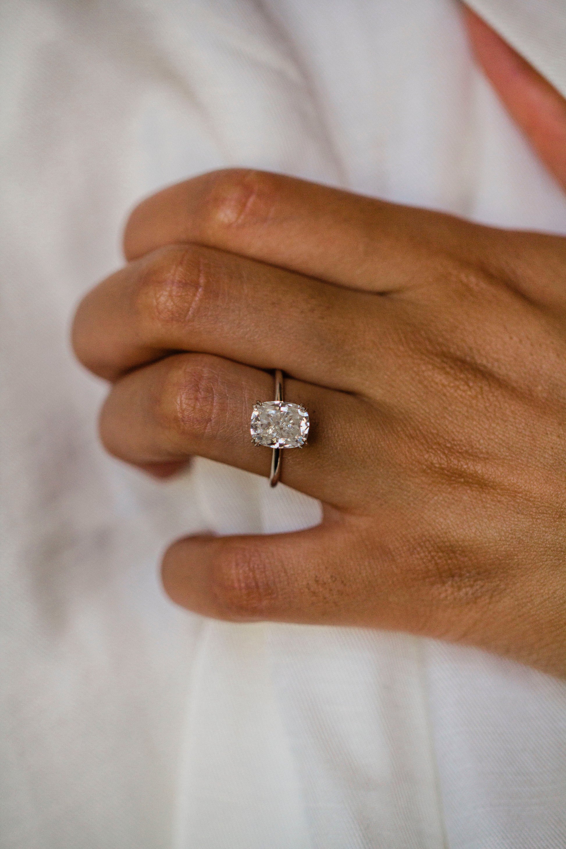 2.9 Carats Emerald Pave Styled Moissanite Engagement Ring