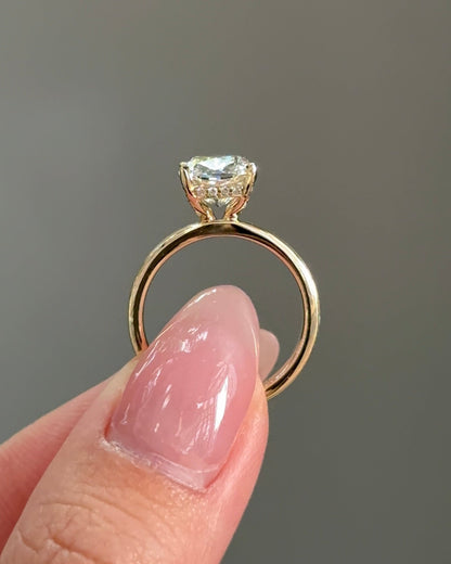 Marquise Shaped Three Stone Lab Grown Diamond Engagement Ring