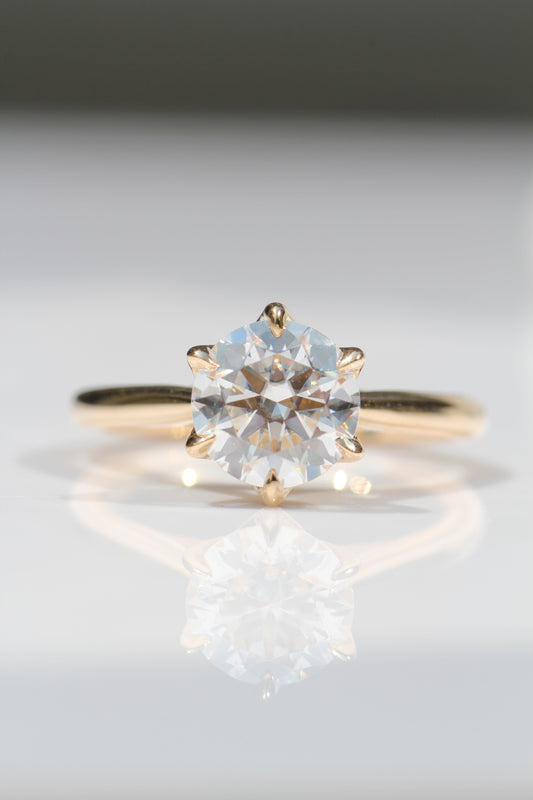 Marquise Shaped Three Stone Lab Grown Diamond Engagement Ring