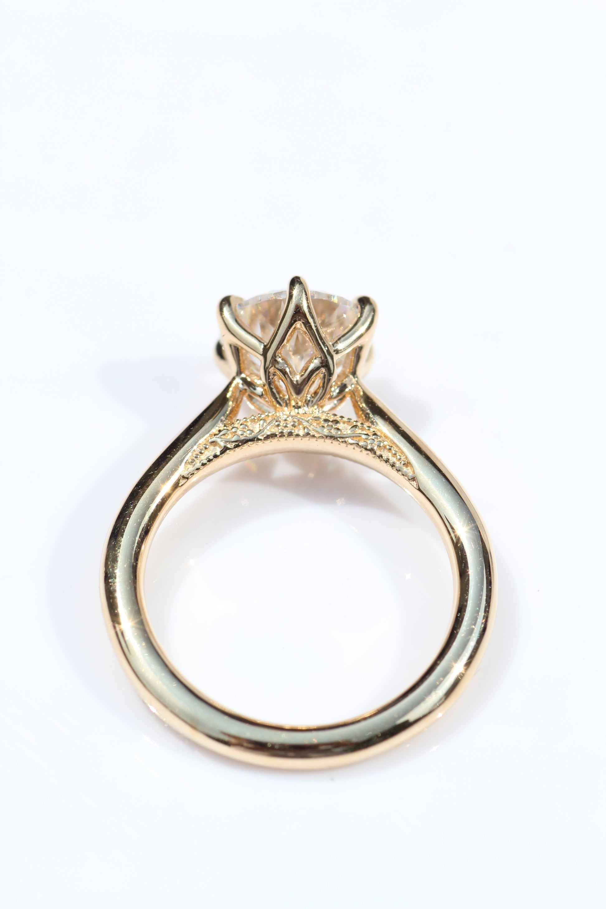 Marquise Shaped Three Stone Lab Grown Diamond Engagement Ring