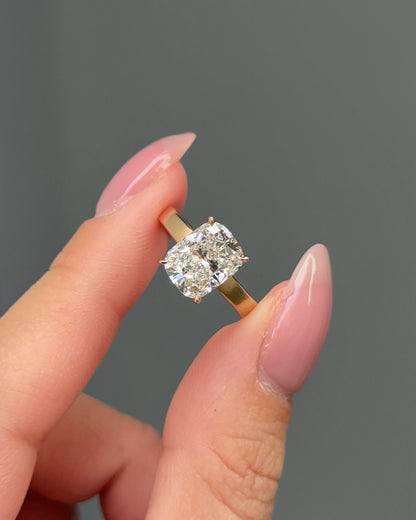 Marquise Shaped Three Stone Lab Grown Diamond Engagement Ring