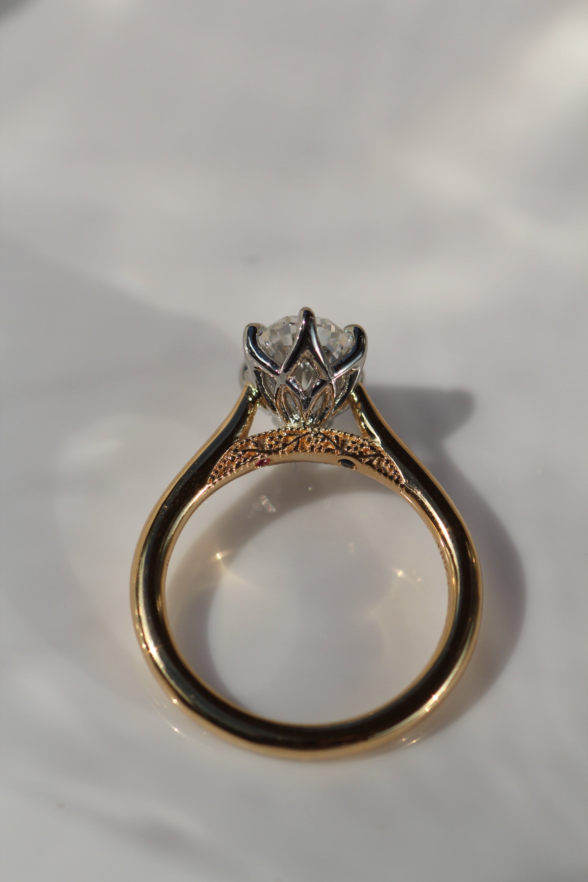 Marquise Shaped Three Stone Lab Grown Diamond Engagement Ring