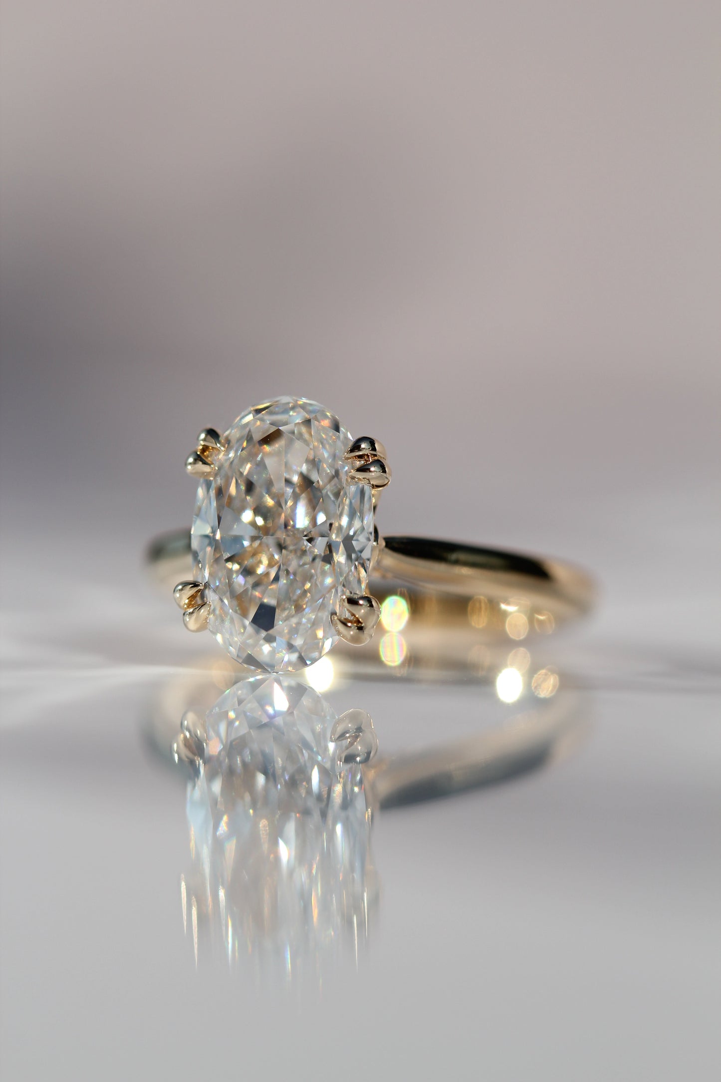 Marquise Shaped Three Stone Lab Grown Diamond Engagement Ring