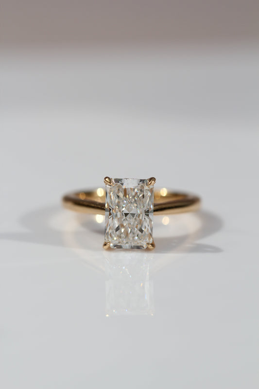 Marquise Shaped Three Stone Lab Grown Diamond Engagement Ring