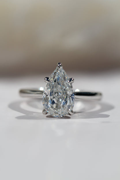 Marquise Shaped Three Stone Lab Grown Diamond Engagement Ring