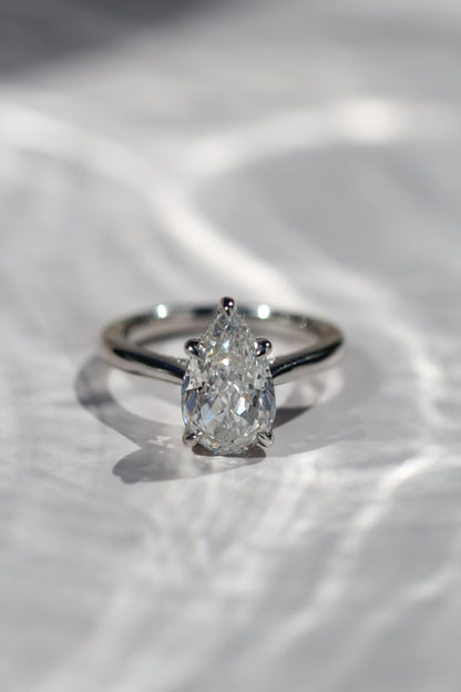 Marquise Shaped Three Stone Lab Grown Diamond Engagement Ring