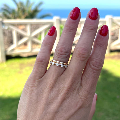 0.25 TCW Round Shaped Half Eternity Lab Grown Diamond Wedding Band