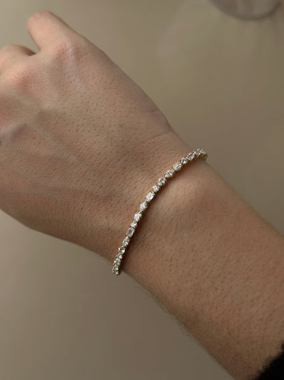 4.5 TCW Multi Stones Moissanite Diamond Tennis Bracelet