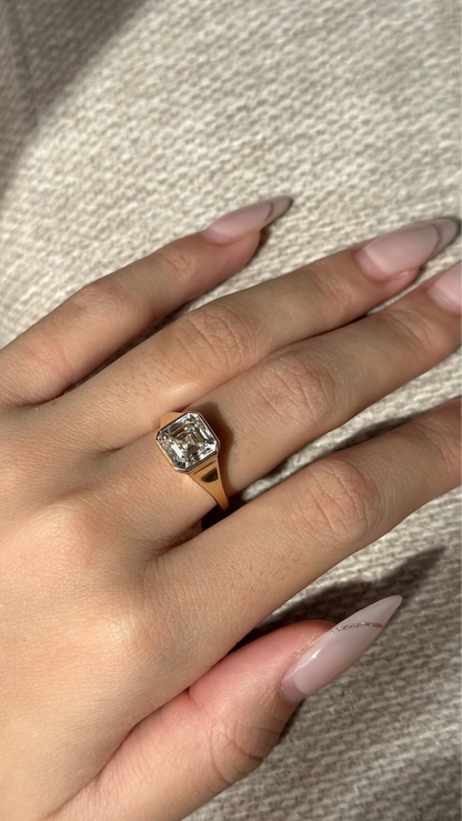 Marquise Shaped Three Stone Lab Grown Diamond Engagement Ring