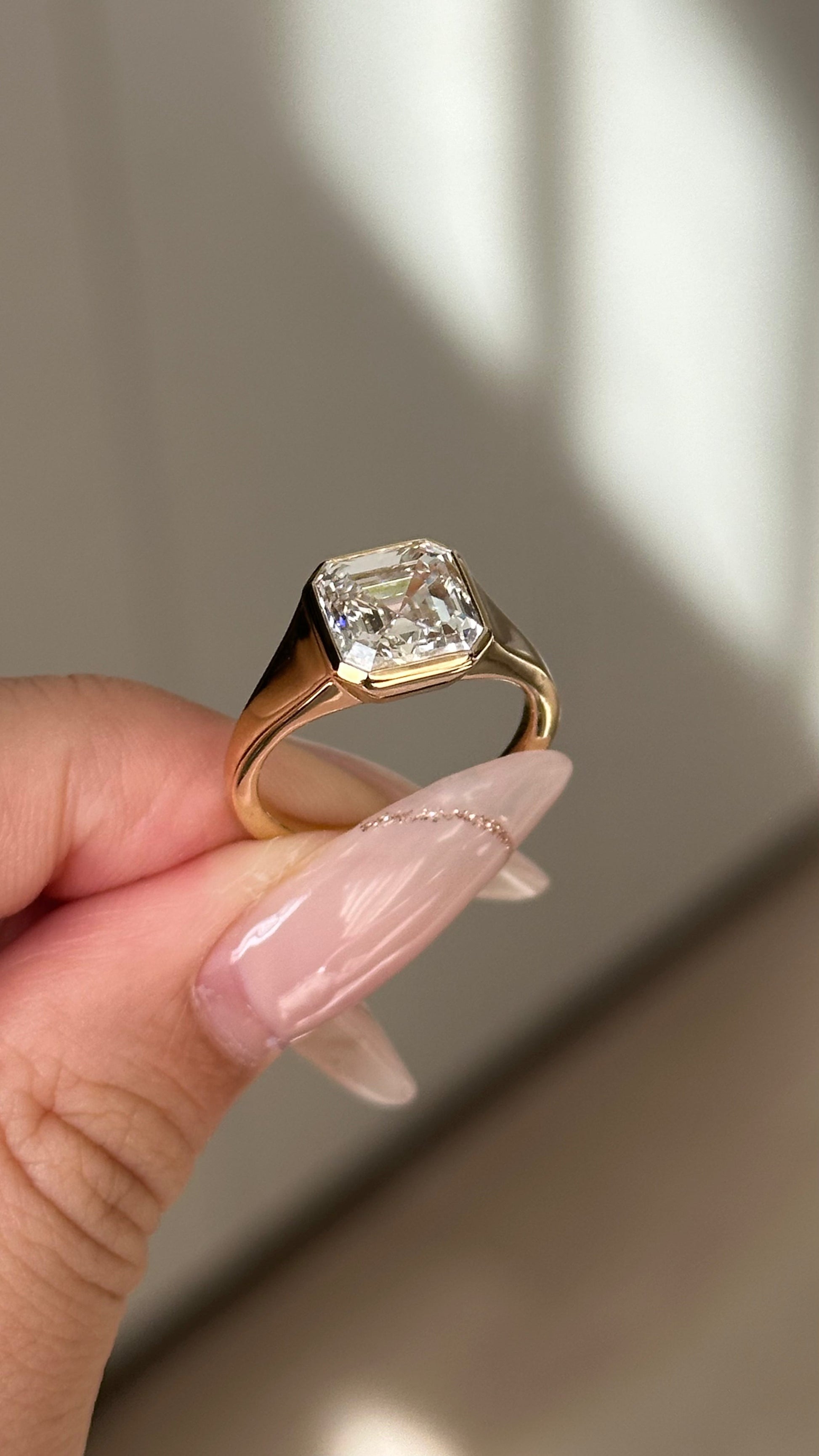 Marquise Shaped Three Stone Lab Grown Diamond Engagement Ring