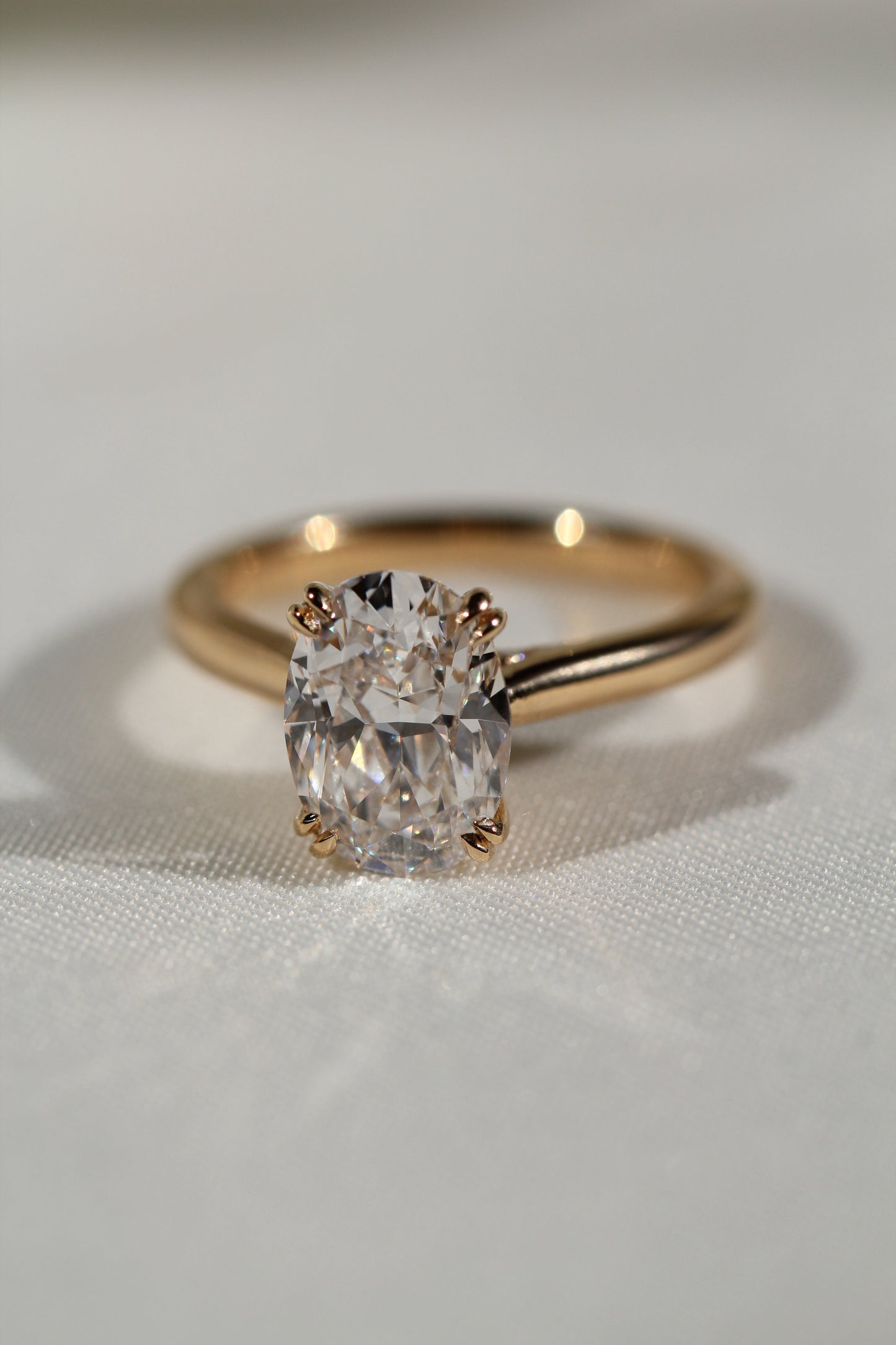 Marquise Shaped Three Stone Lab Grown Diamond Engagement Ring