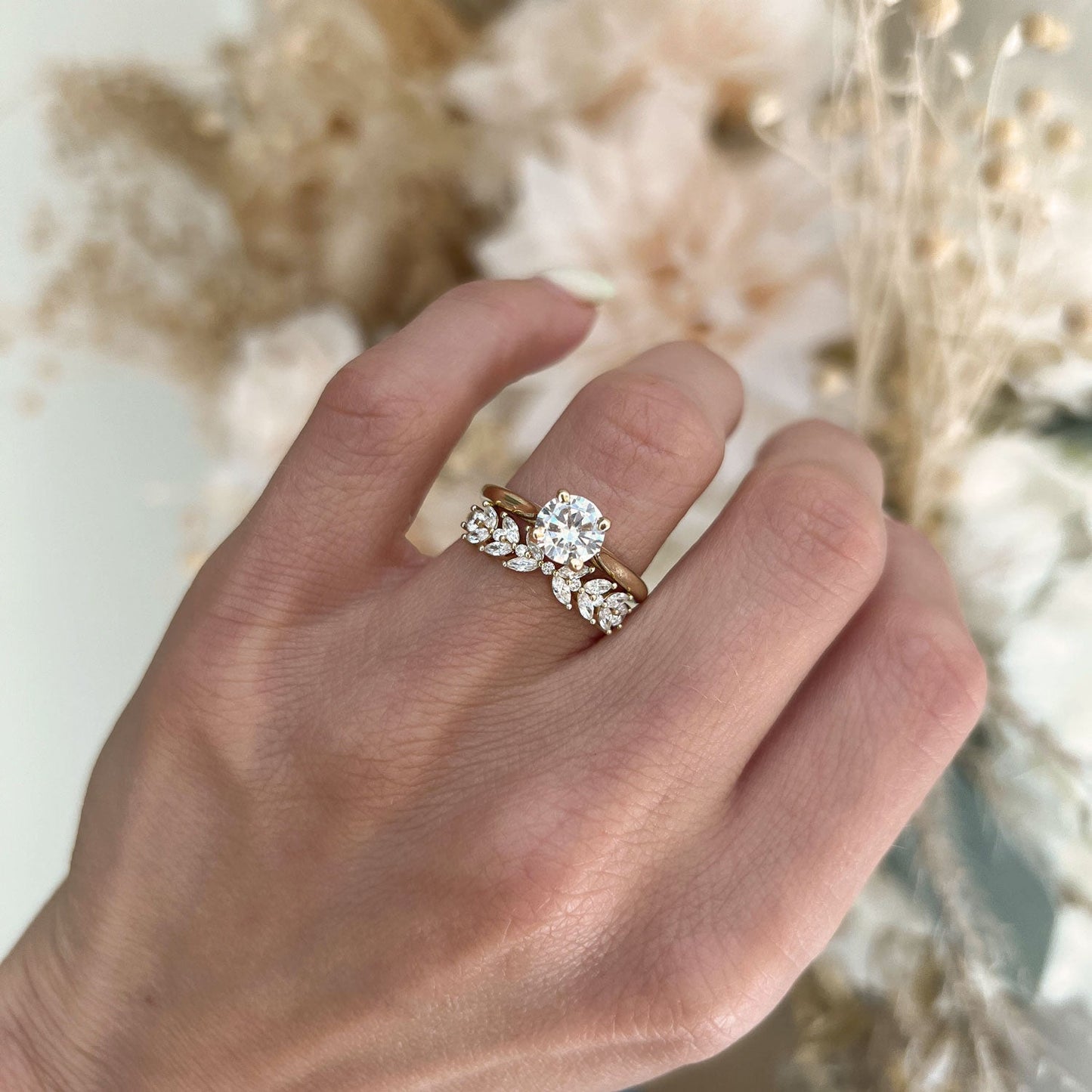 0.25 TCW Round Shaped Half Eternity Lab Grown Diamond Wedding Band