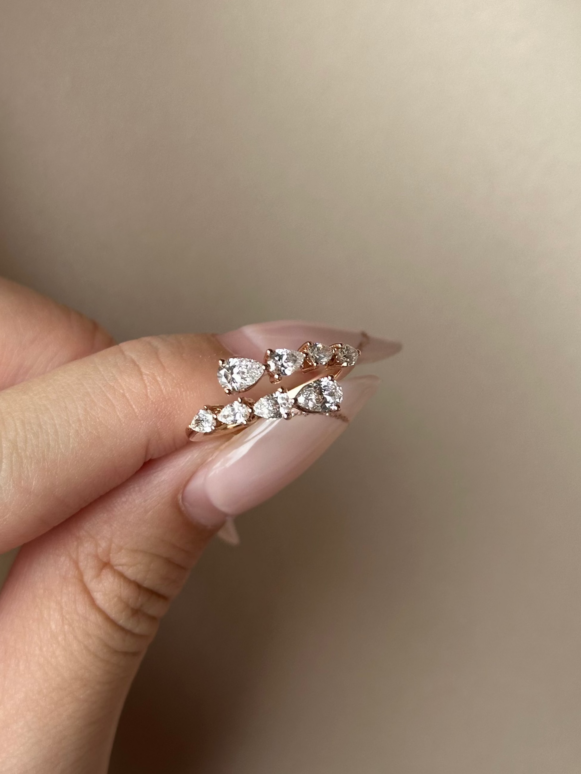 Marquise Shaped Three Stone Lab Grown Diamond Engagement Ring