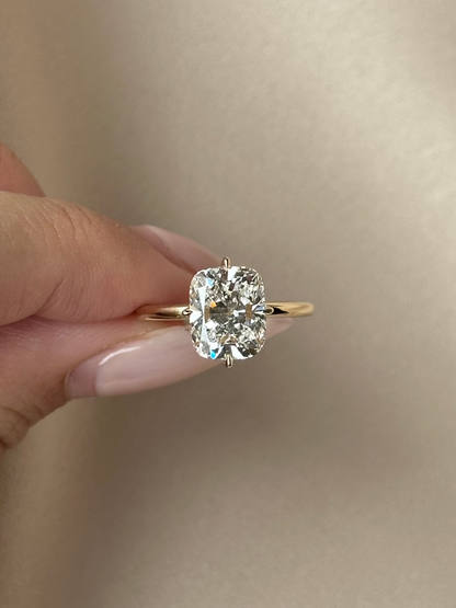 Marquise Shaped Three Stone Lab Grown Diamond Engagement Ring