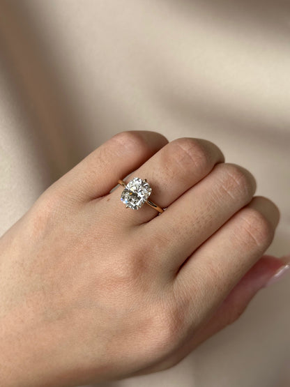 Marquise Shaped Three Stone Lab Grown Diamond Engagement Ring