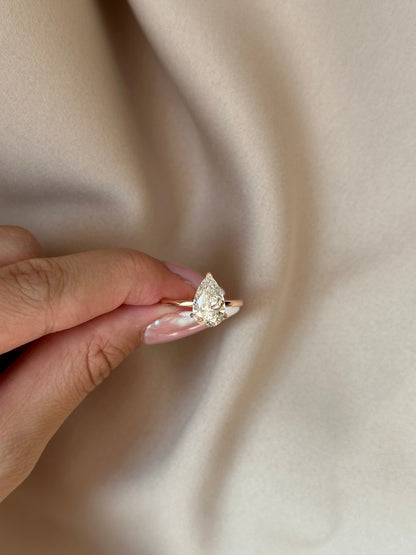 Marquise Shaped Three Stone Lab Grown Diamond Engagement Ring