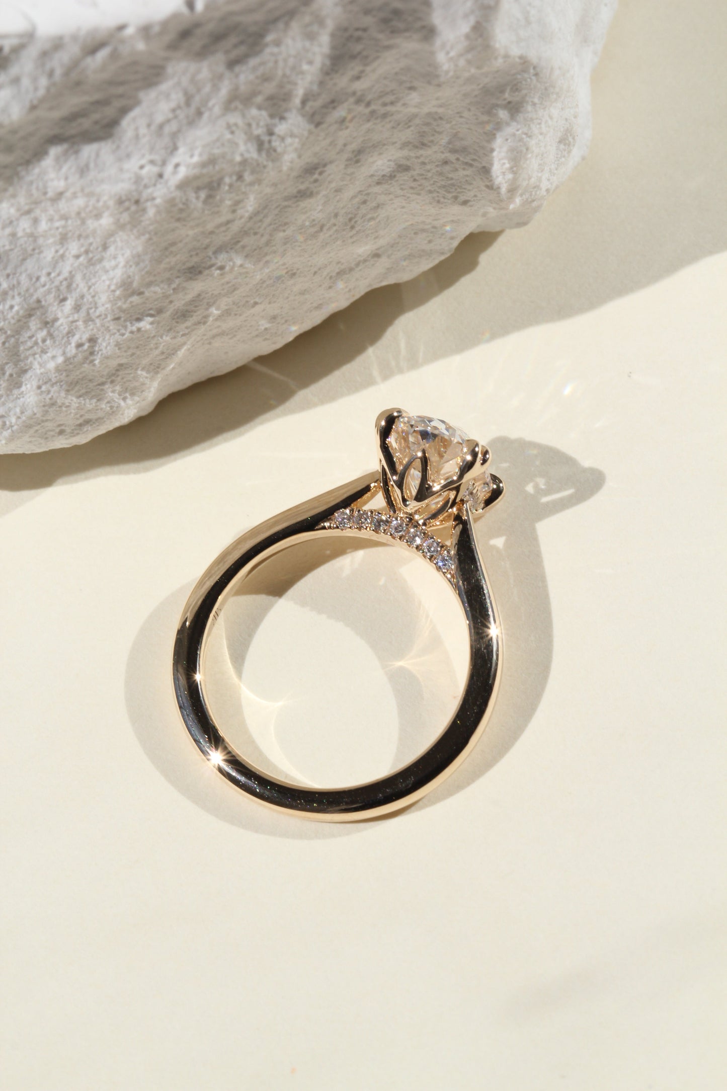 Marquise Shaped Three Stone Lab Grown Diamond Engagement Ring