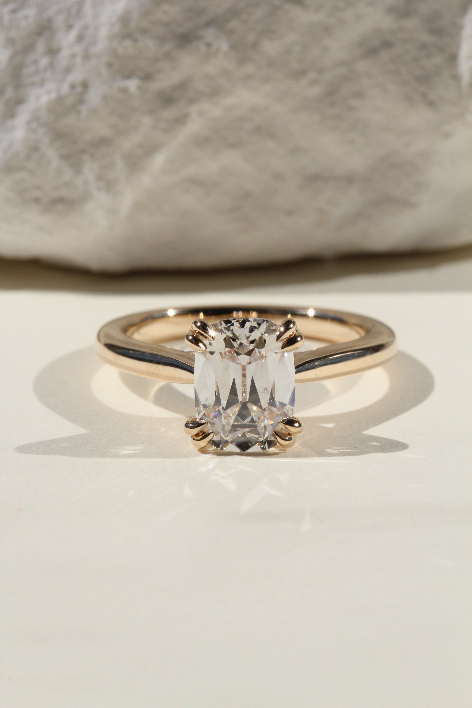 Marquise Shaped Three Stone Lab Grown Diamond Engagement Ring
