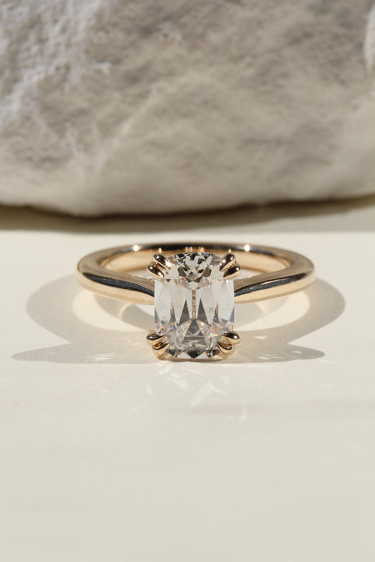 Marquise Shaped Three Stone Lab Grown Diamond Engagement Ring