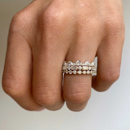 0.25 TCW Round Shaped Half Eternity Lab Grown Diamond Wedding Band