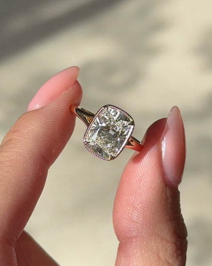 Marquise Shaped Three Stone Lab Grown Diamond Engagement Ring